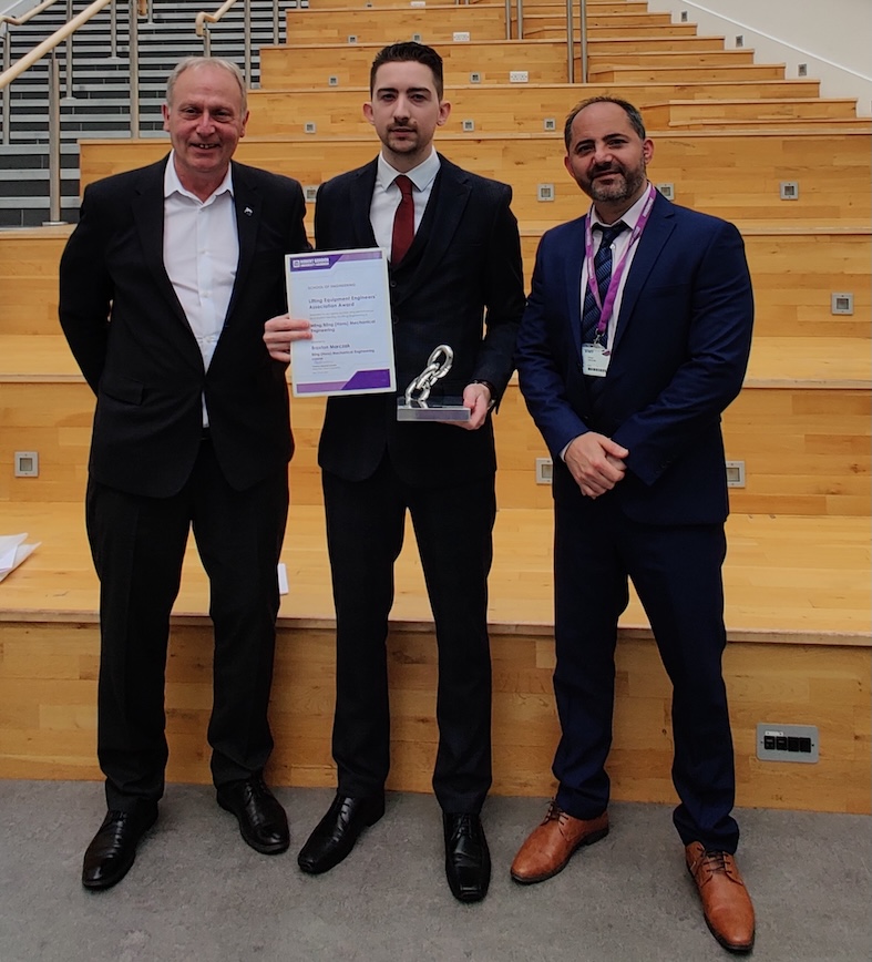 RGU 2024 prize winner Braxton Marczak (centre).